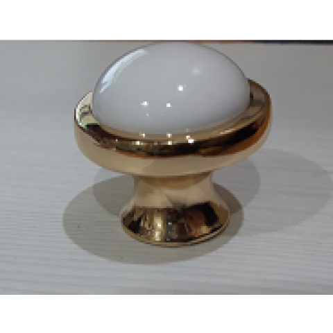 Мебельная ручка-кнопка керамика (золото)