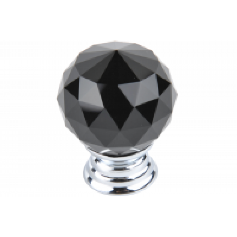  Ручка-кнопка с кристаллом, черная